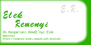 elek remenyi business card